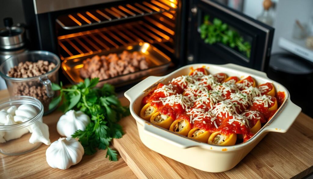 how to bake stuffed shells